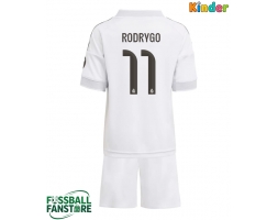 Real Madrid Rodrygo Goes #11 Replik Heimtrikot Kinder 2025-26 Kurzarm (+ Kurze Hosen)